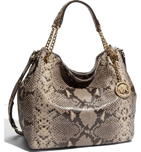 michael kors snakeskin trim purse cream color|snakeskin Michael Kors collection handbags.